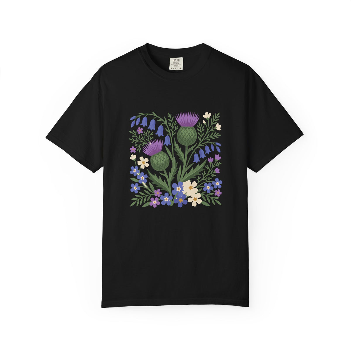 Scottish Thistle Floral Folk Art Bluebells T-Shirt