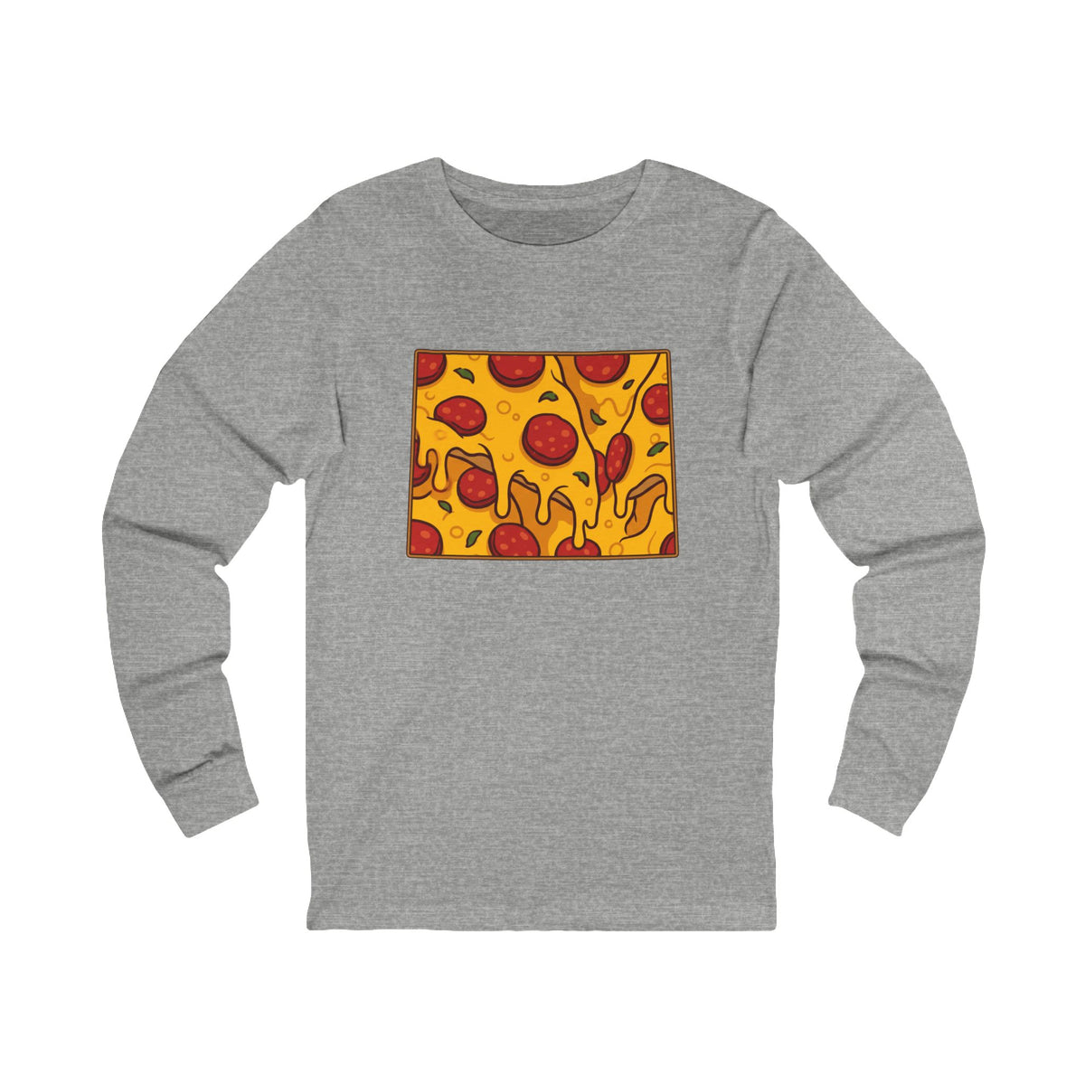 Wyoming Pizza Map Long Sleeve Tee