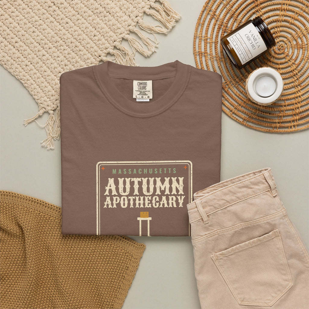Massachusetts Autumn Apothecary Label T-Shirt
