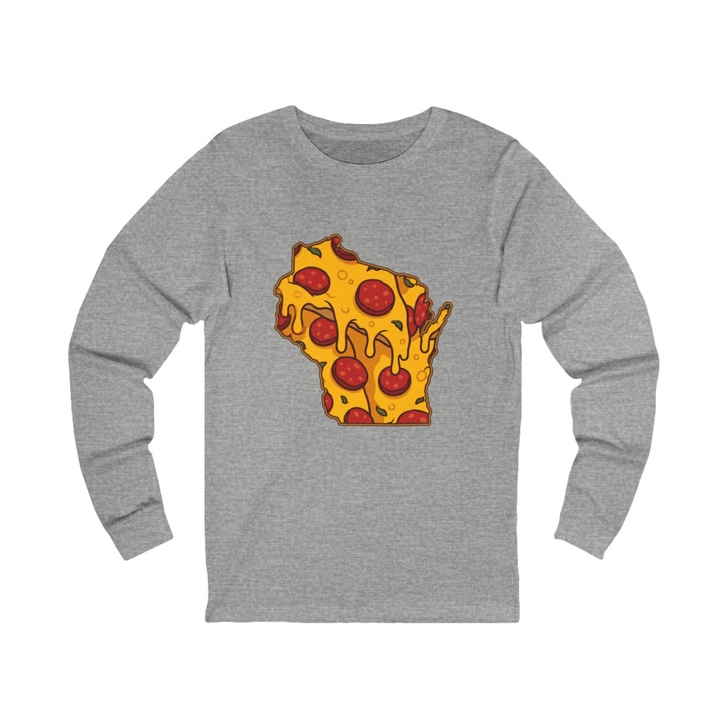 Wisconsin Pizza Map Long Sleeve Tee
