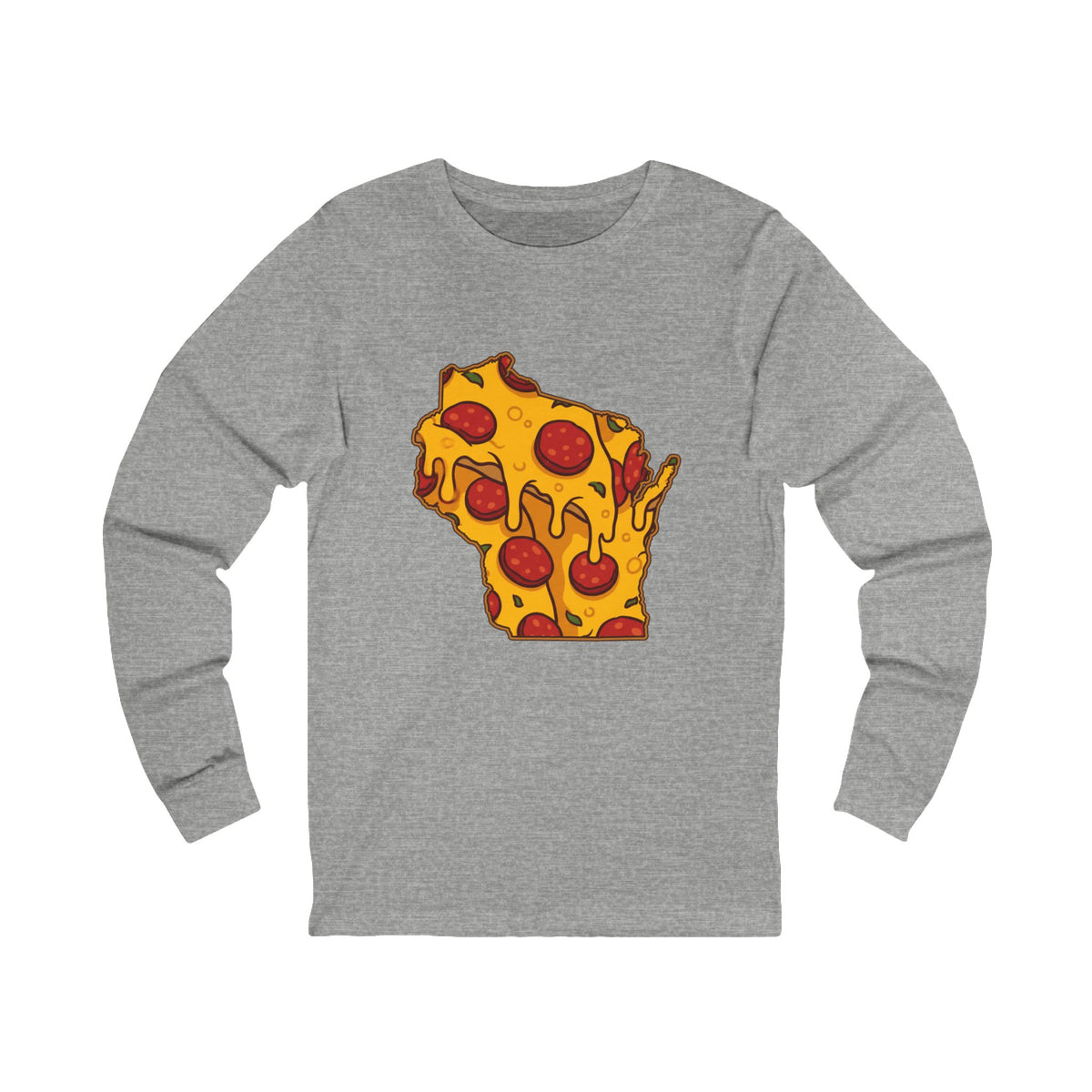 Wisconsin Pizza Map Long Sleeve Tee