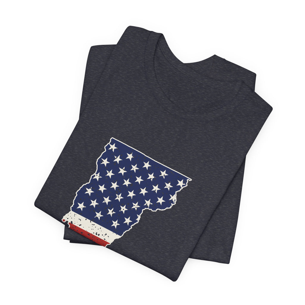 Vermont American Flag Map T-Shirt