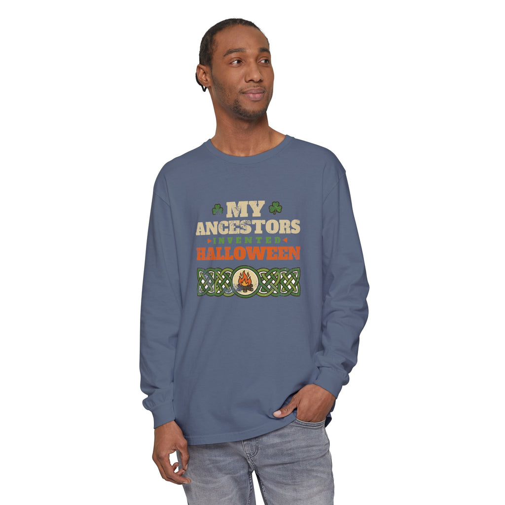 My Ancestors Invented Halloween Celtic Bonfire Long Sleeve Tee