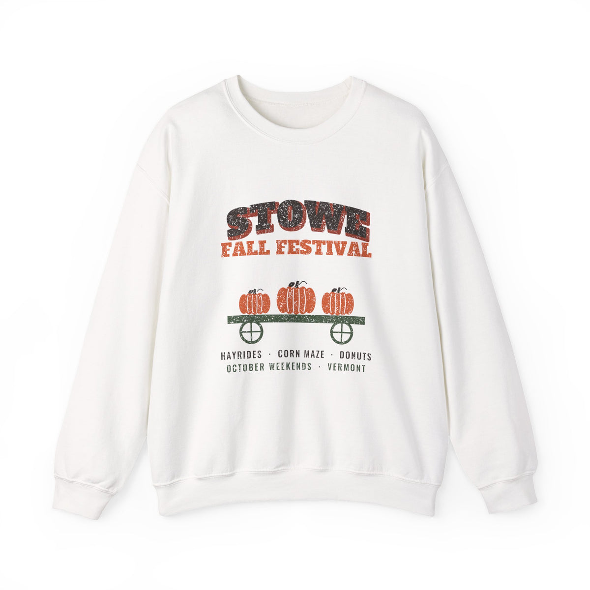 Stowe Vermont Fall Festival Hay Wagon Crewneck Sweatshirt
