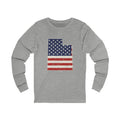 Utah American Flag Map Long Sleeve Tee