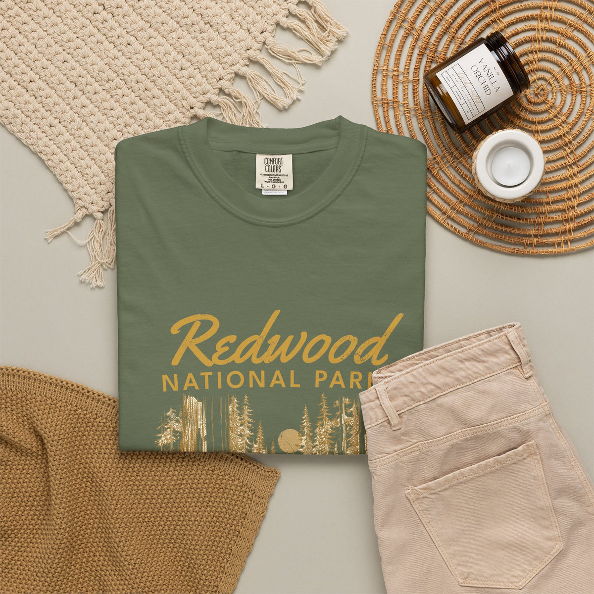 Redwood National Park Vintage Forest Sketch T-Shirt