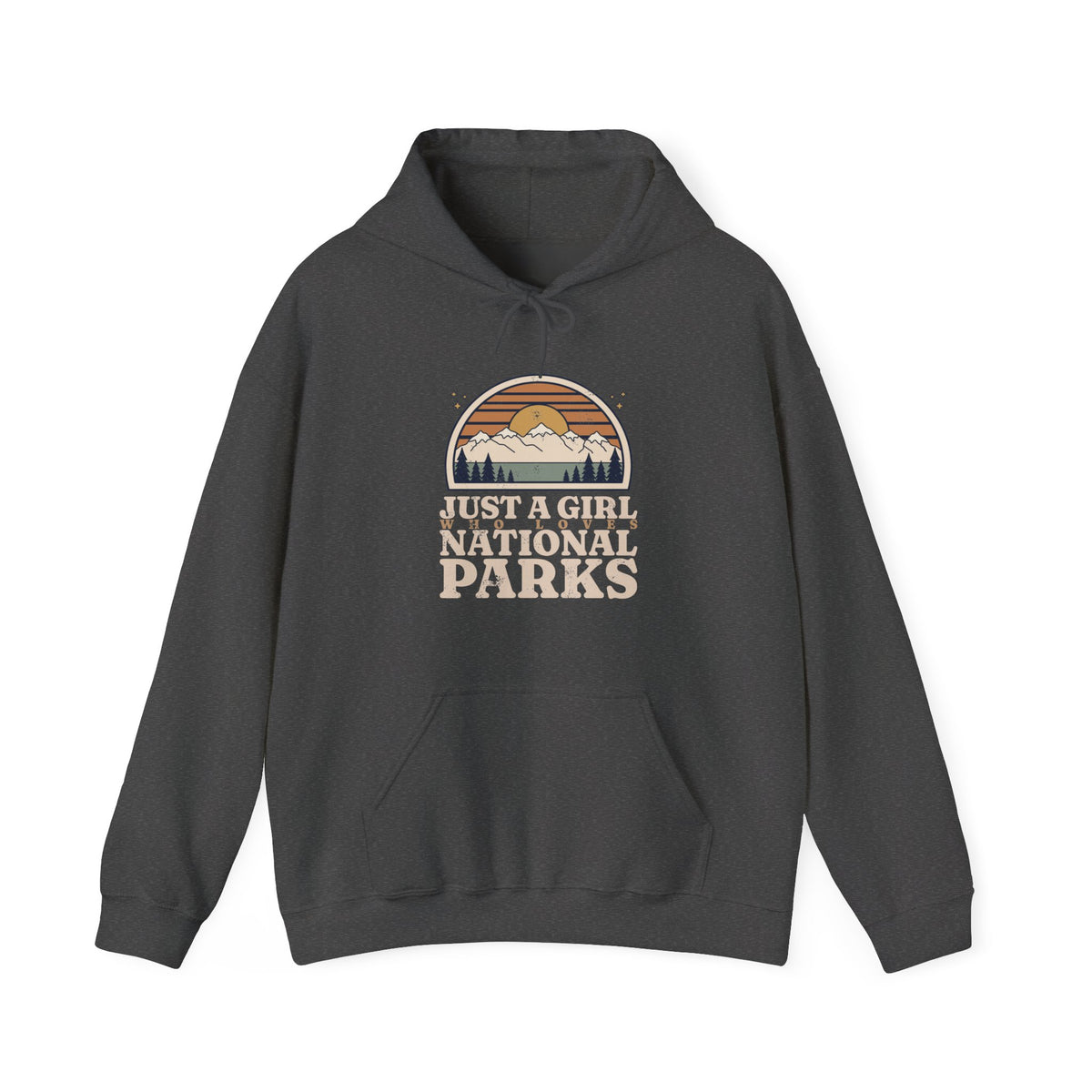 Just a Girl Who Loves National Parks Retro Sunset Hoodie