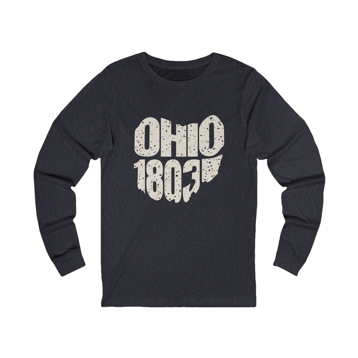 Ohio Vintage Letters Map Long Sleeve Tee