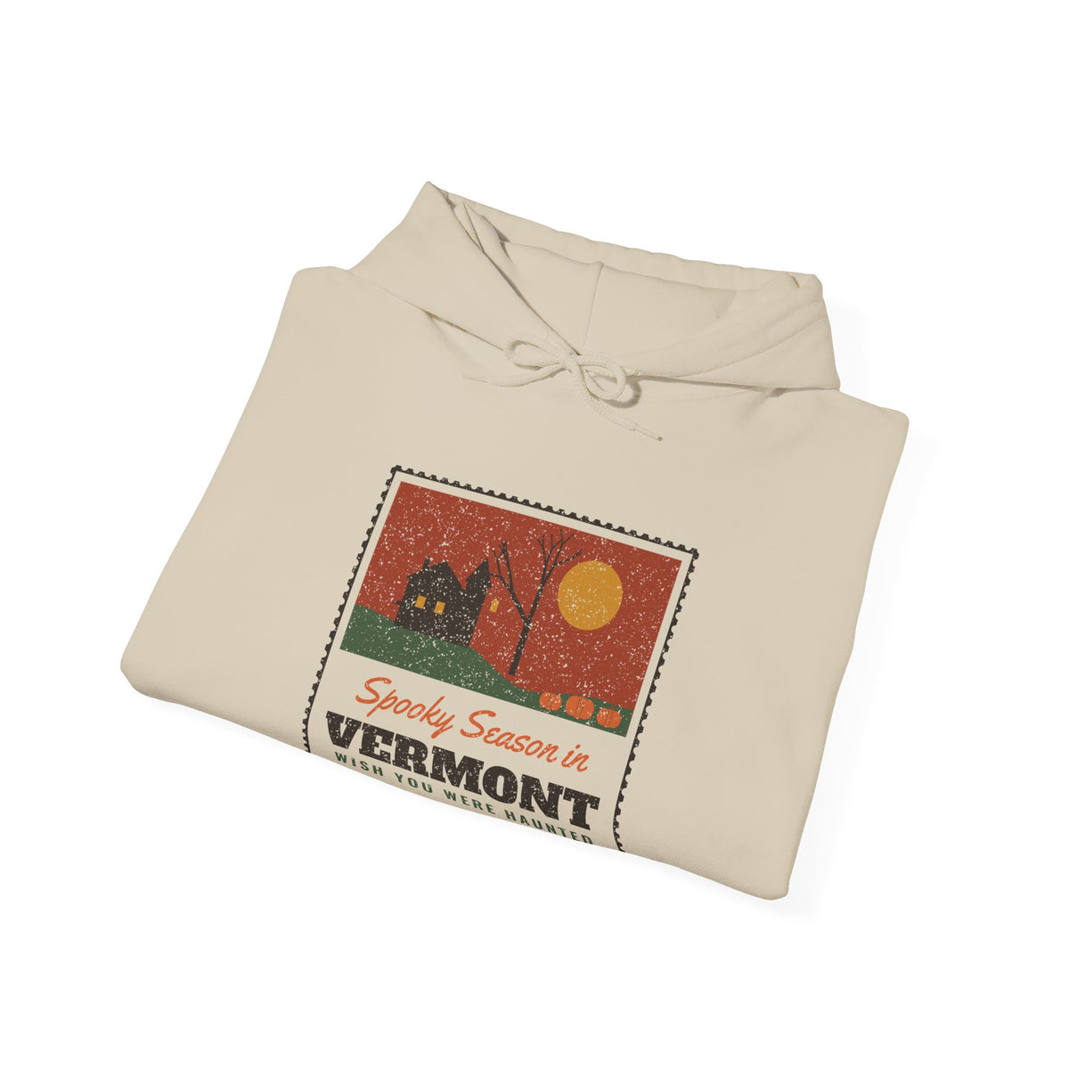 Spooky Season in Vermont Haunted Postcard Hoodie