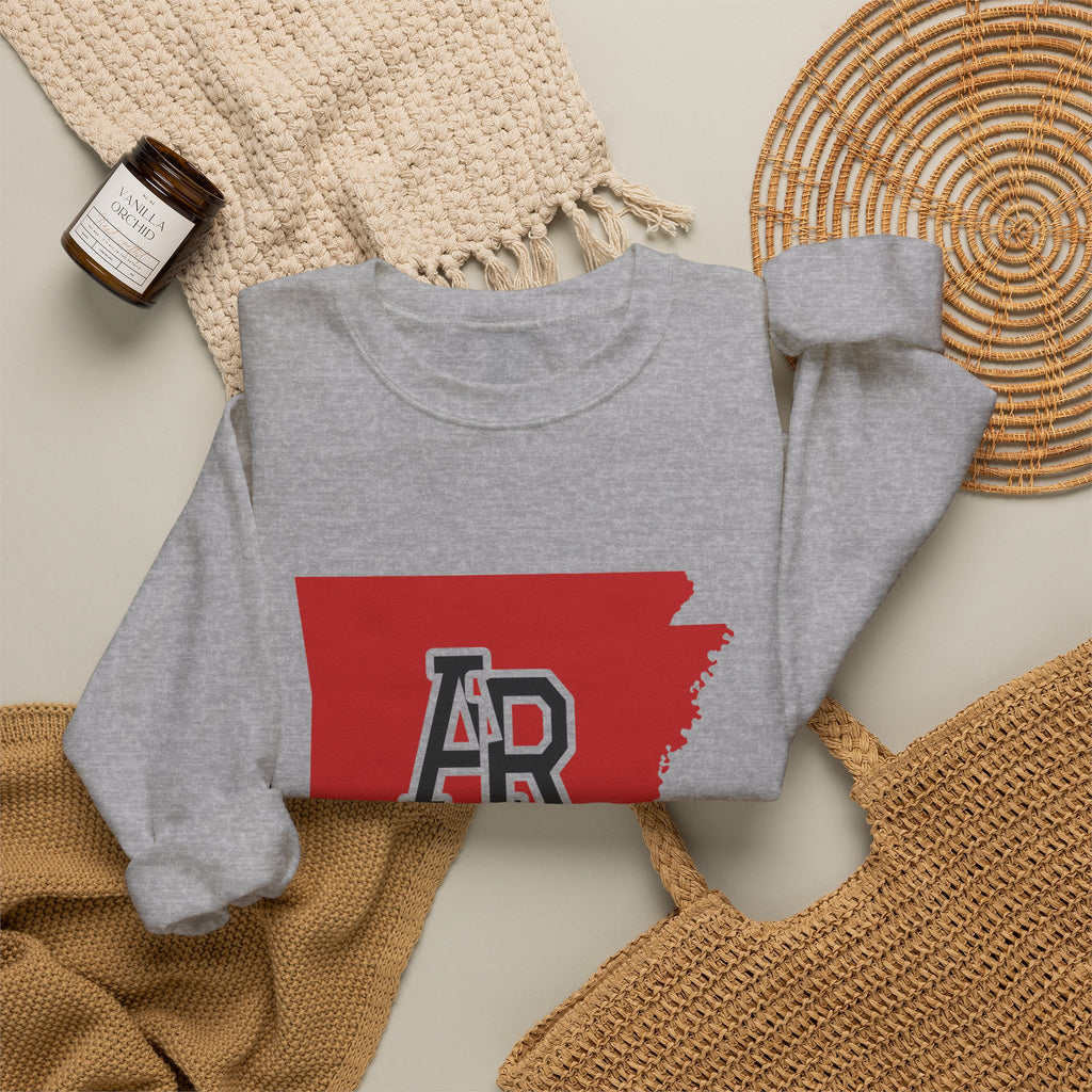 Arkansas Varsity Monogram Map Crewneck Sweatshirt