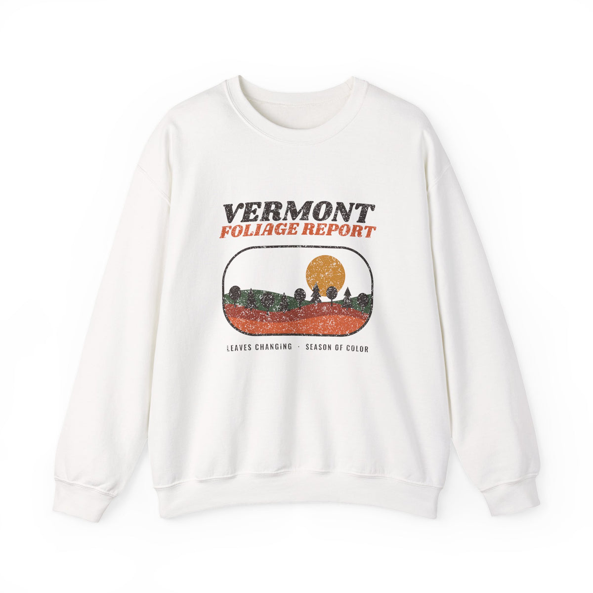 Vermont Foliage Report Retro Landscape Crewneck Sweatshirt