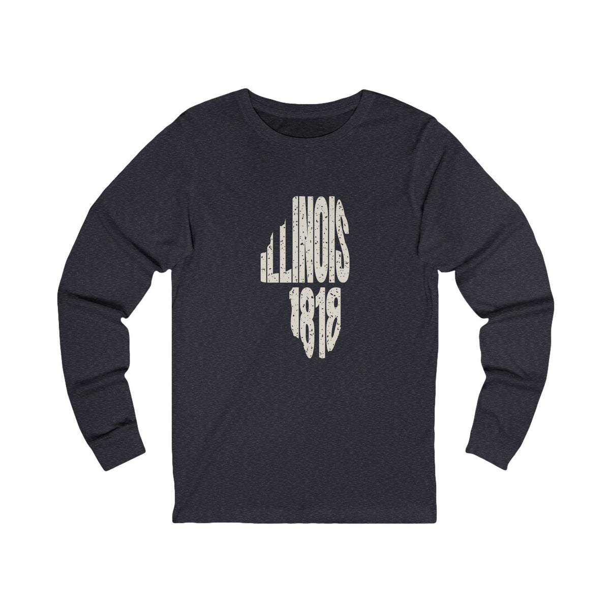 Illinois Vintage Letters Map Long Sleeve Tee