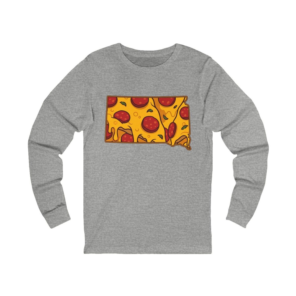 South Dakota Pizza Map Long Sleeve Tee