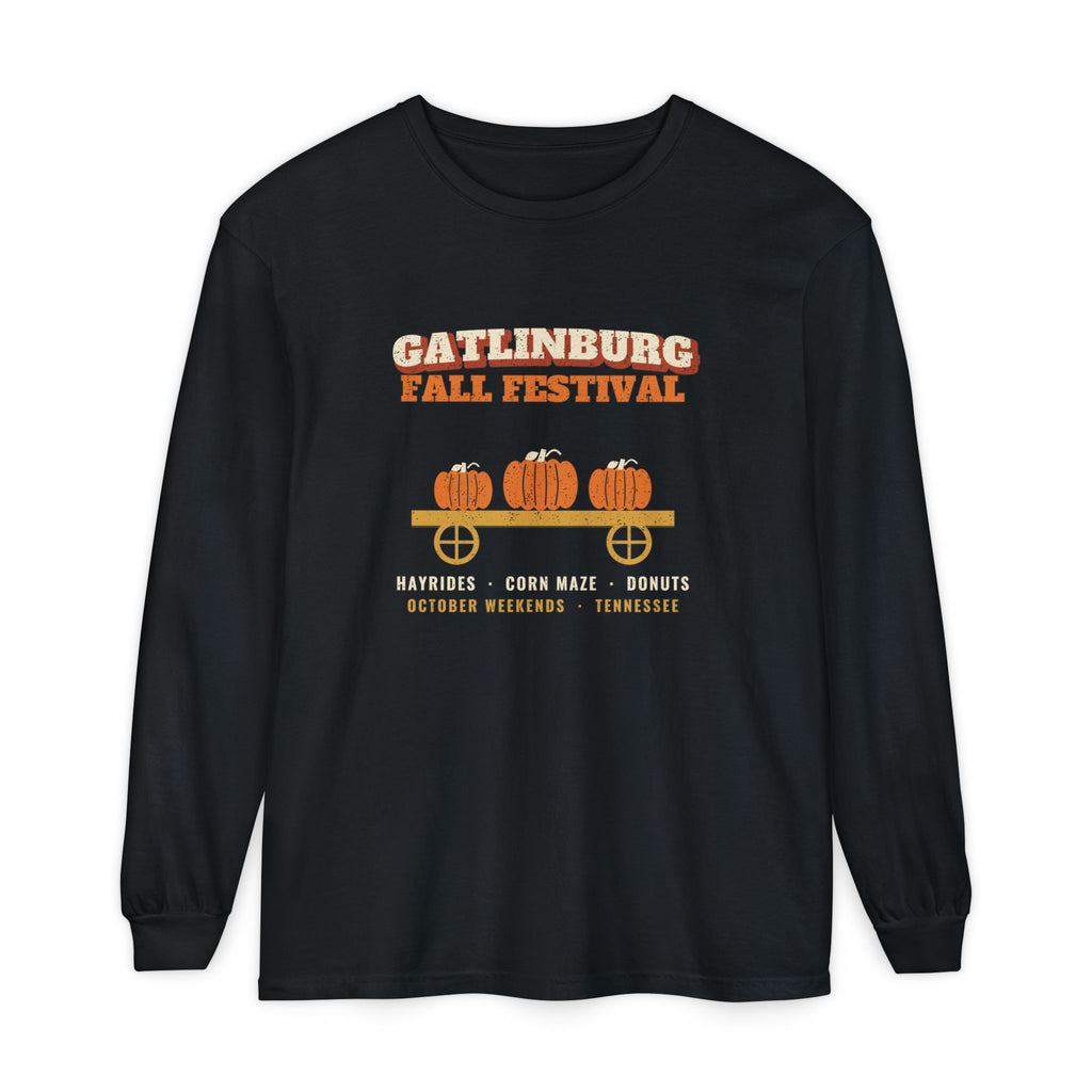 Gatlinburg Tennessee Fall Festival Hay Wagon Long Sleeve Tee
