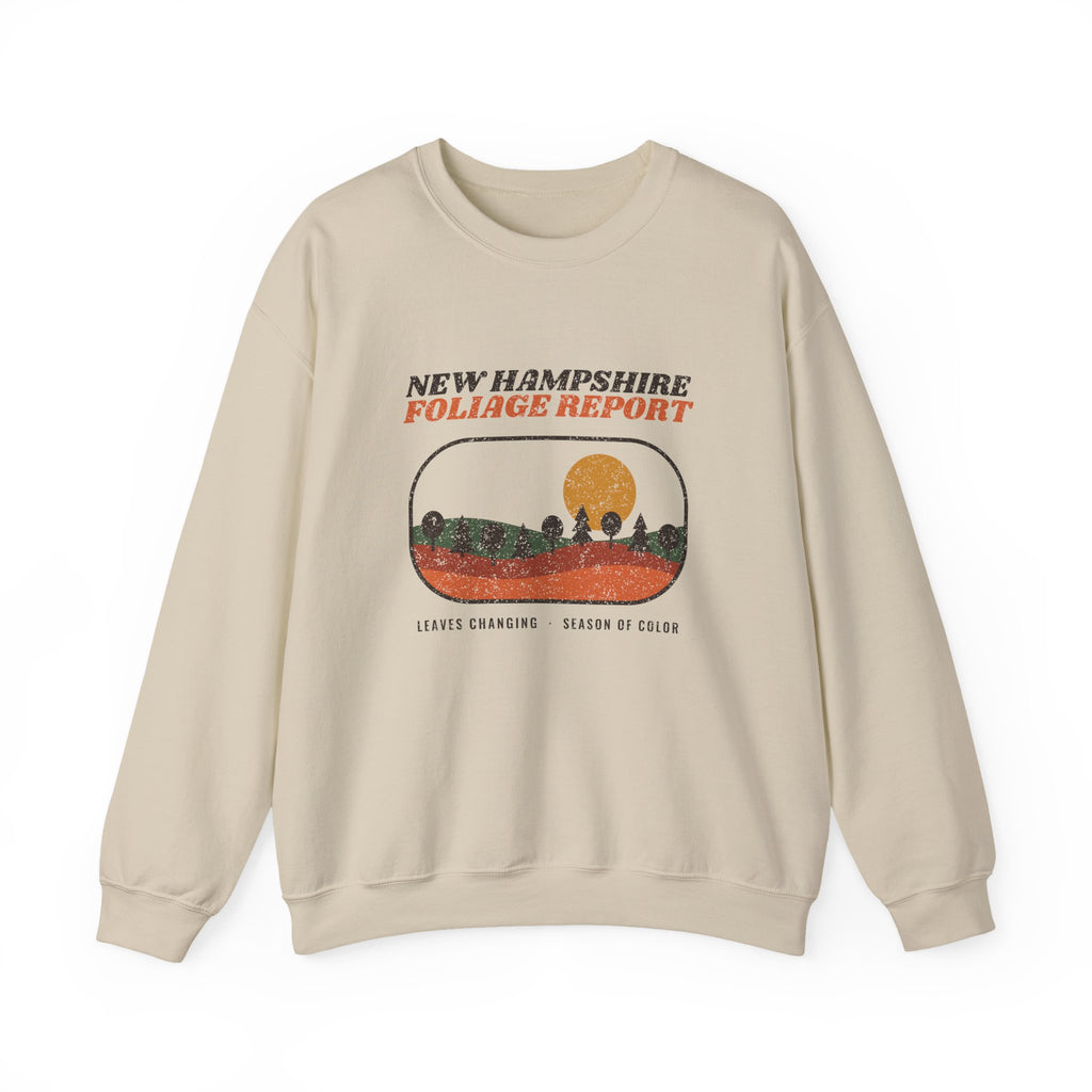 New Hampshire Foliage Report Retro Landscape Crewneck Sweatshirt