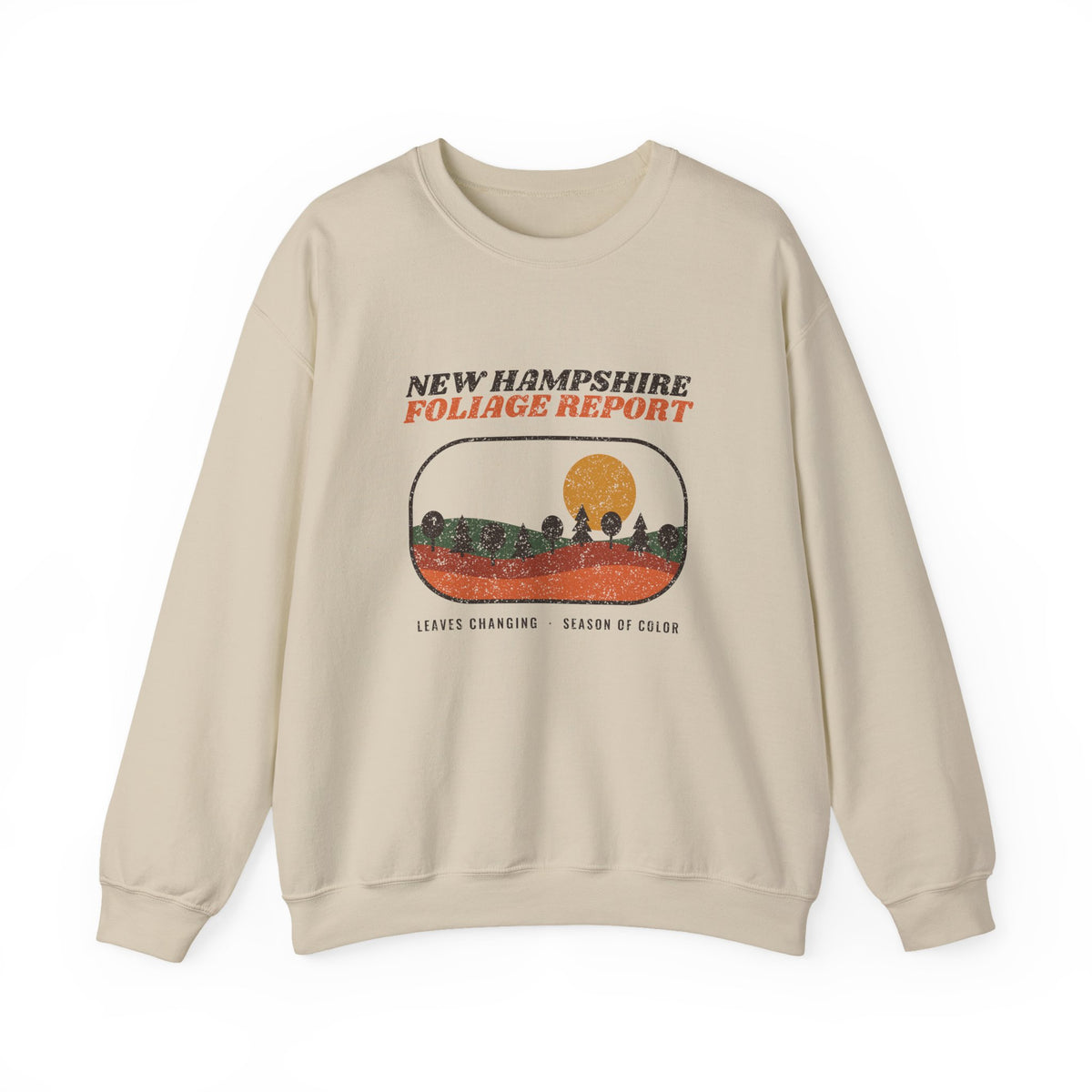 New Hampshire Foliage Report Retro Landscape Crewneck Sweatshirt