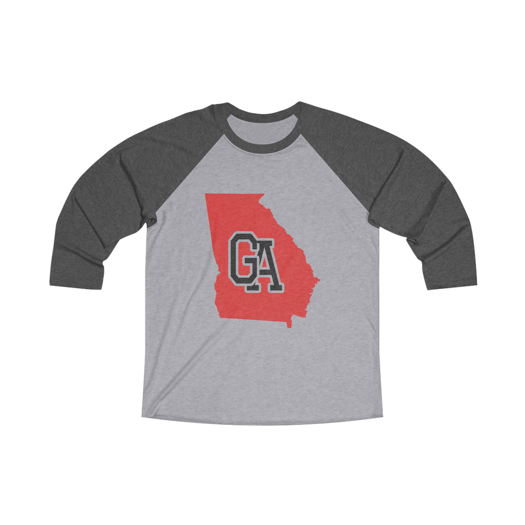 Georgia Varsity Monogram Map Raglan 3/4 Sleeve Tee