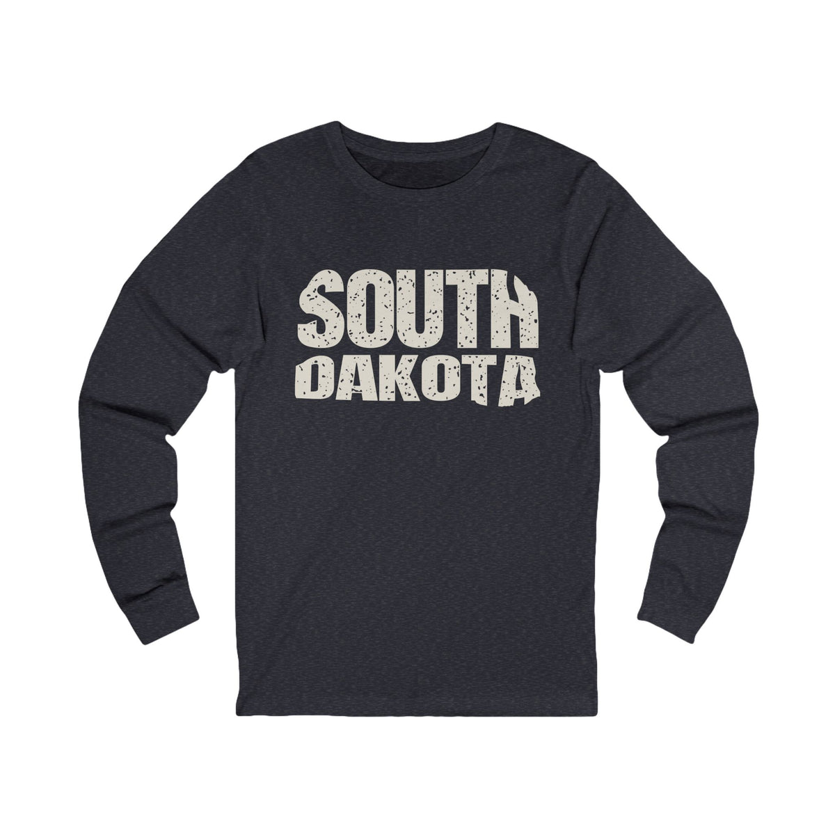 South Dakota Vintage Letters Map Long Sleeve Tee