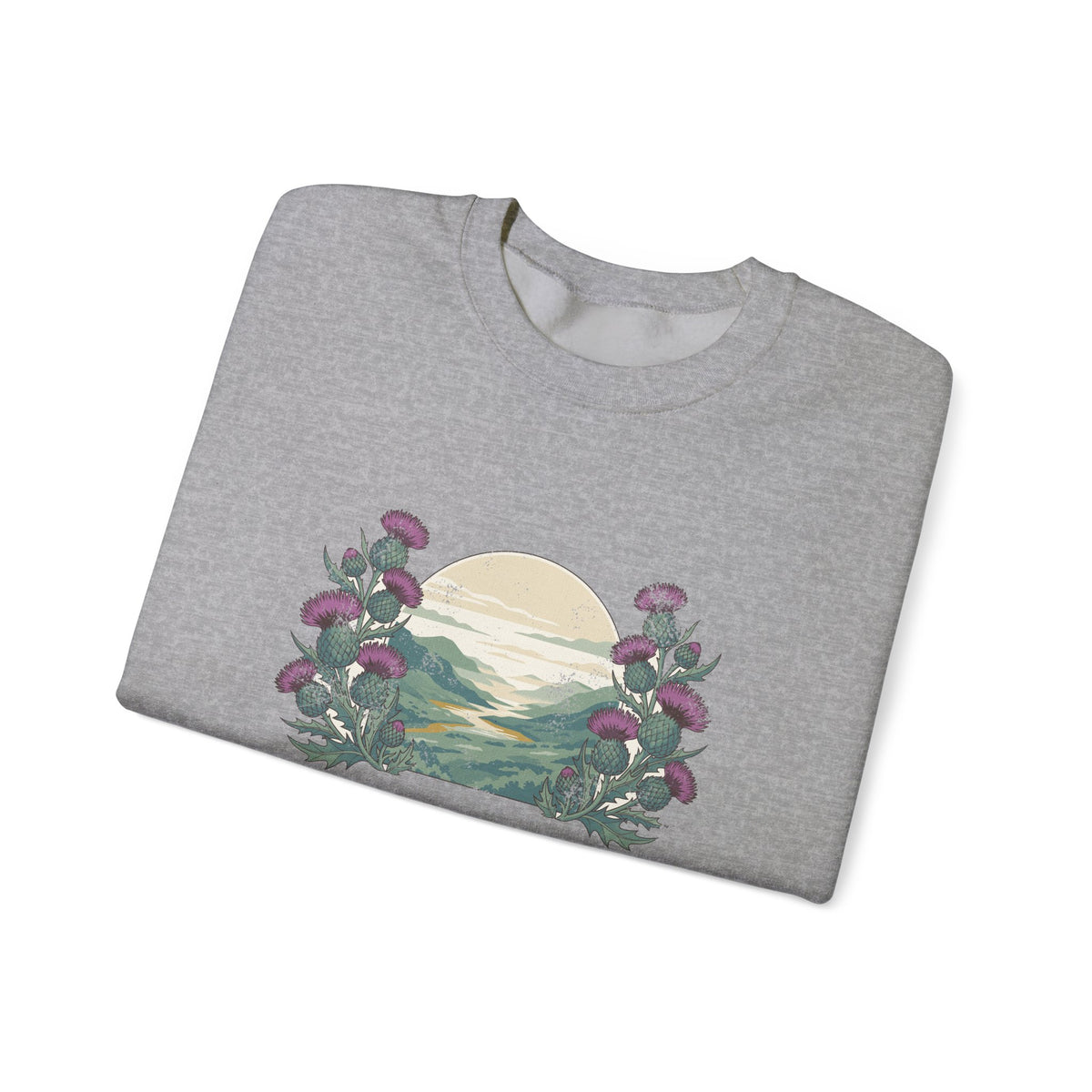 Just a Girl Who Loves Scotland Thistles Highland Glen Crewneck Sweatshirt