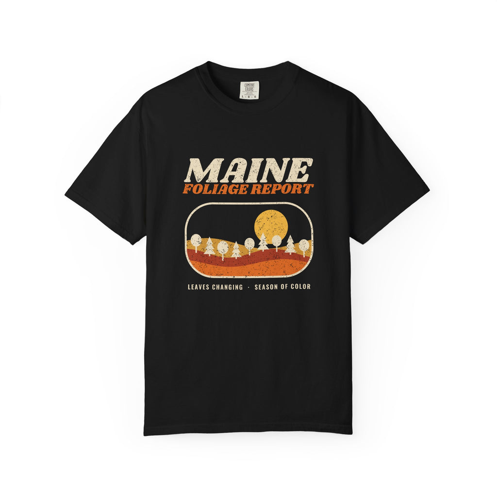 Maine Foliage Report Retro Landscape T-Shirt