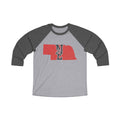 Nebraska Varsity Monogram Map Raglan 3/4 Sleeve Tee