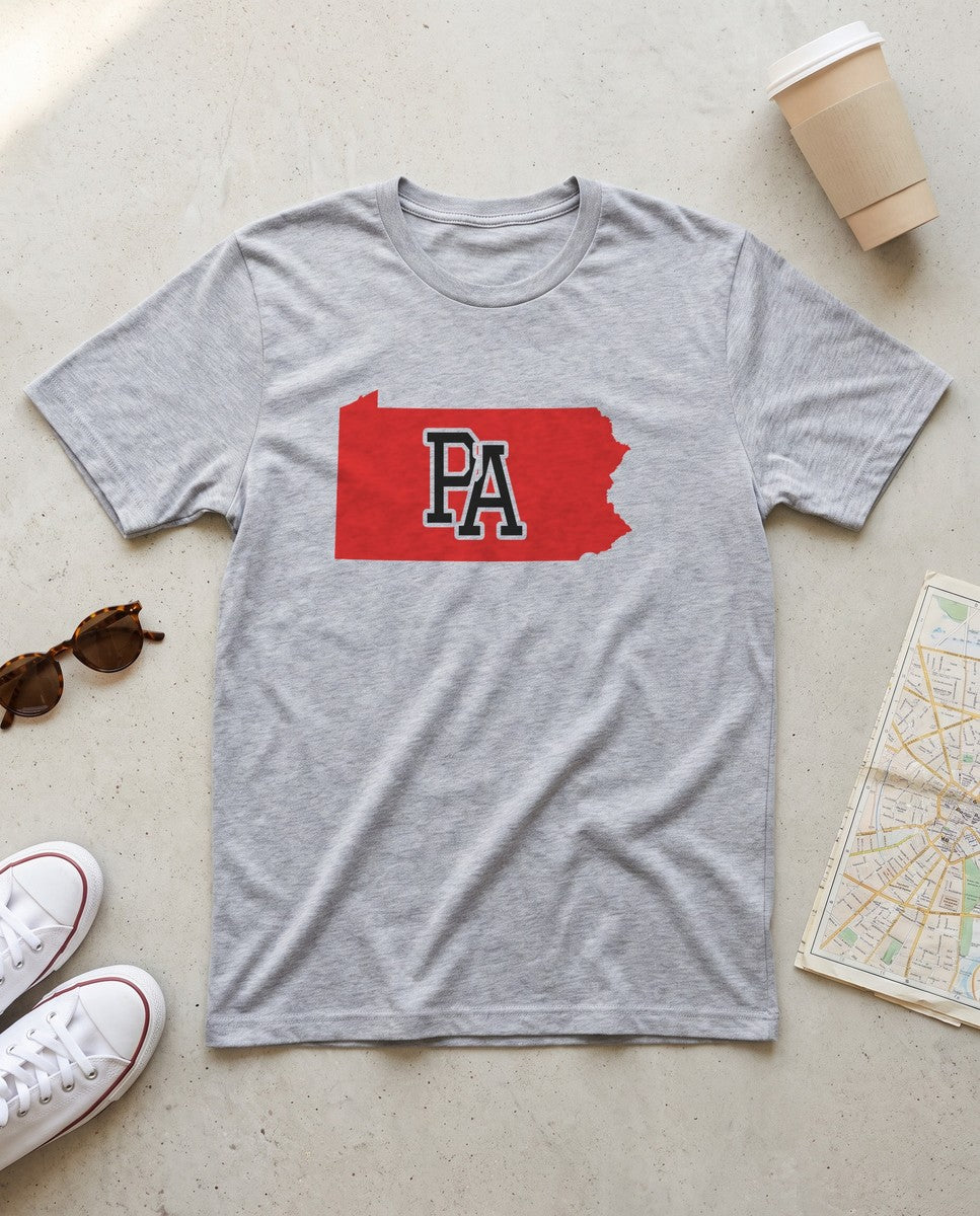 Pennsylvania Varsity Monogram Map T-Shirt (photo)