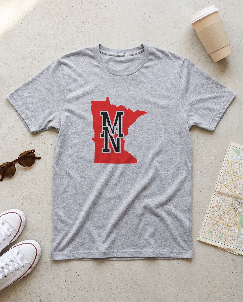 Minnesota Varsity Monogram Map T-Shirt (photo)