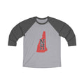 New Hampshire Varsity Monogram Map Raglan 3/4 Sleeve Tee