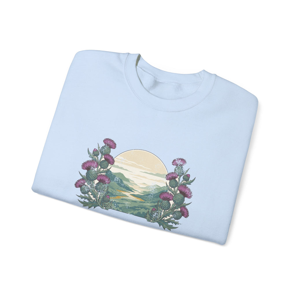 Just a Girl Who Loves Scotland Thistles Highland Glen Crewneck Sweatshirt