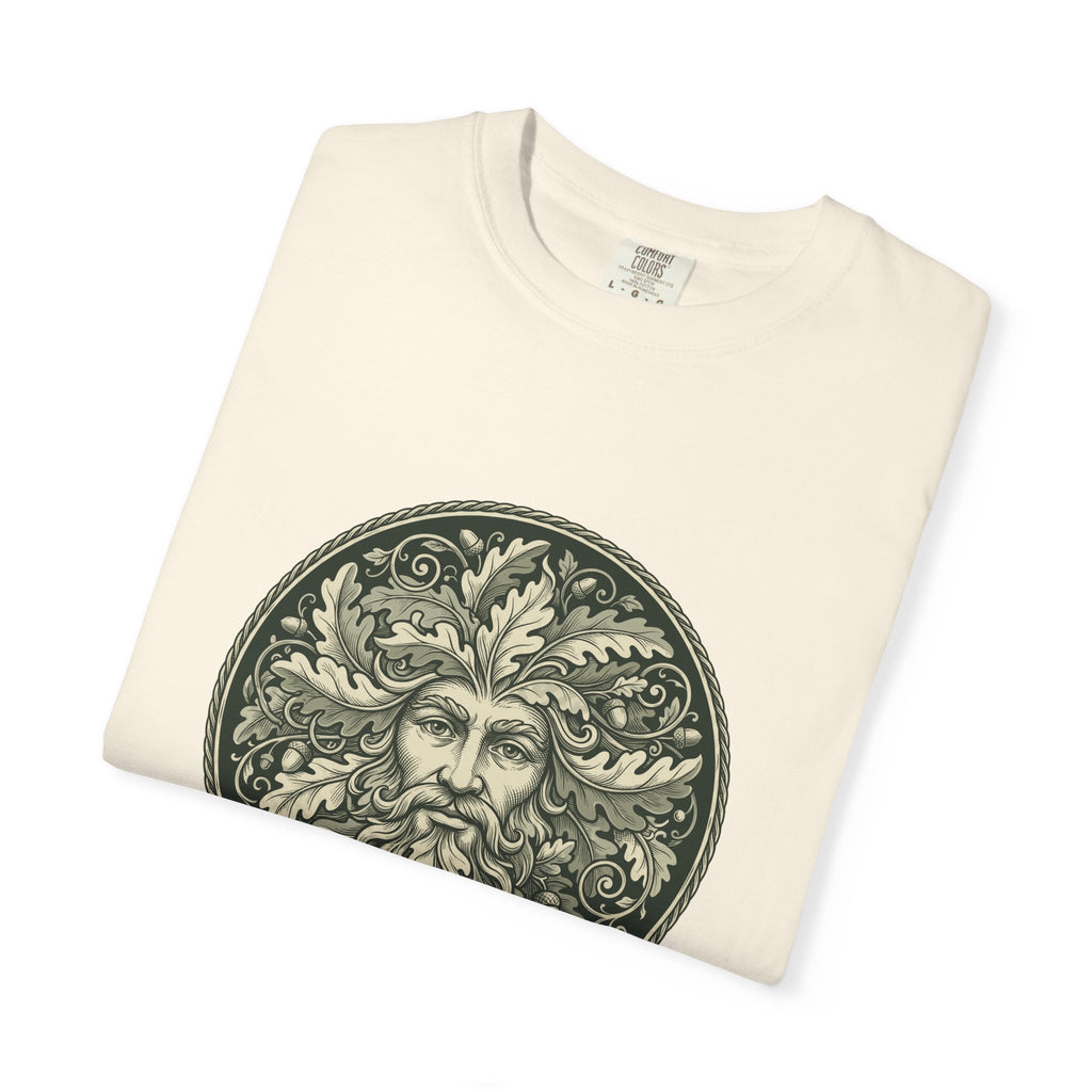 Green Man Oak Leaf and Acorn Medallion T-Shirt