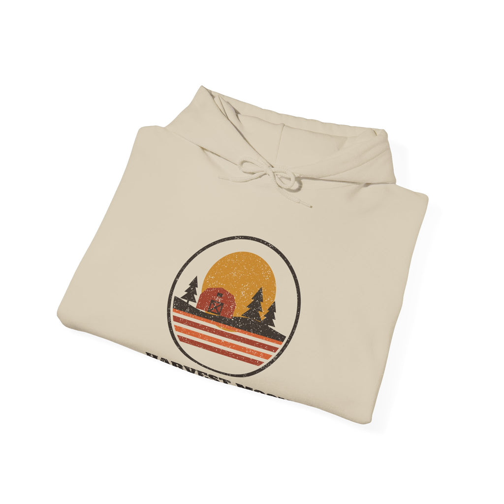 Harvest Moon Over Massachusetts Retro Badge Hoodie