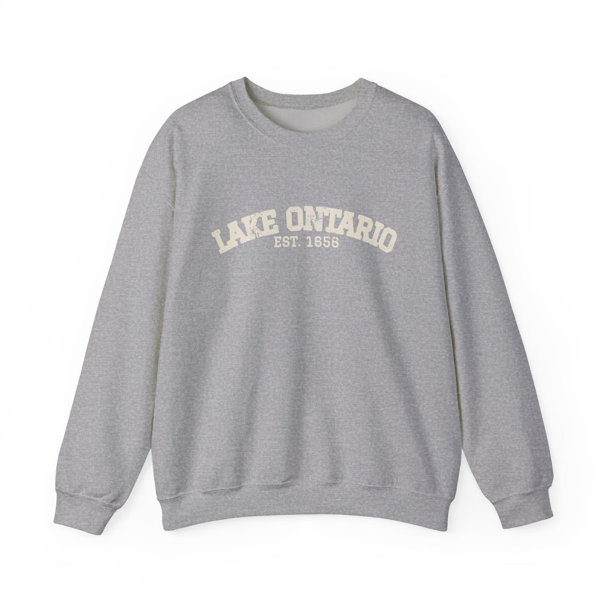 Lake Ontario Est 1656 Retro Varsity Crewneck Sweatshirt