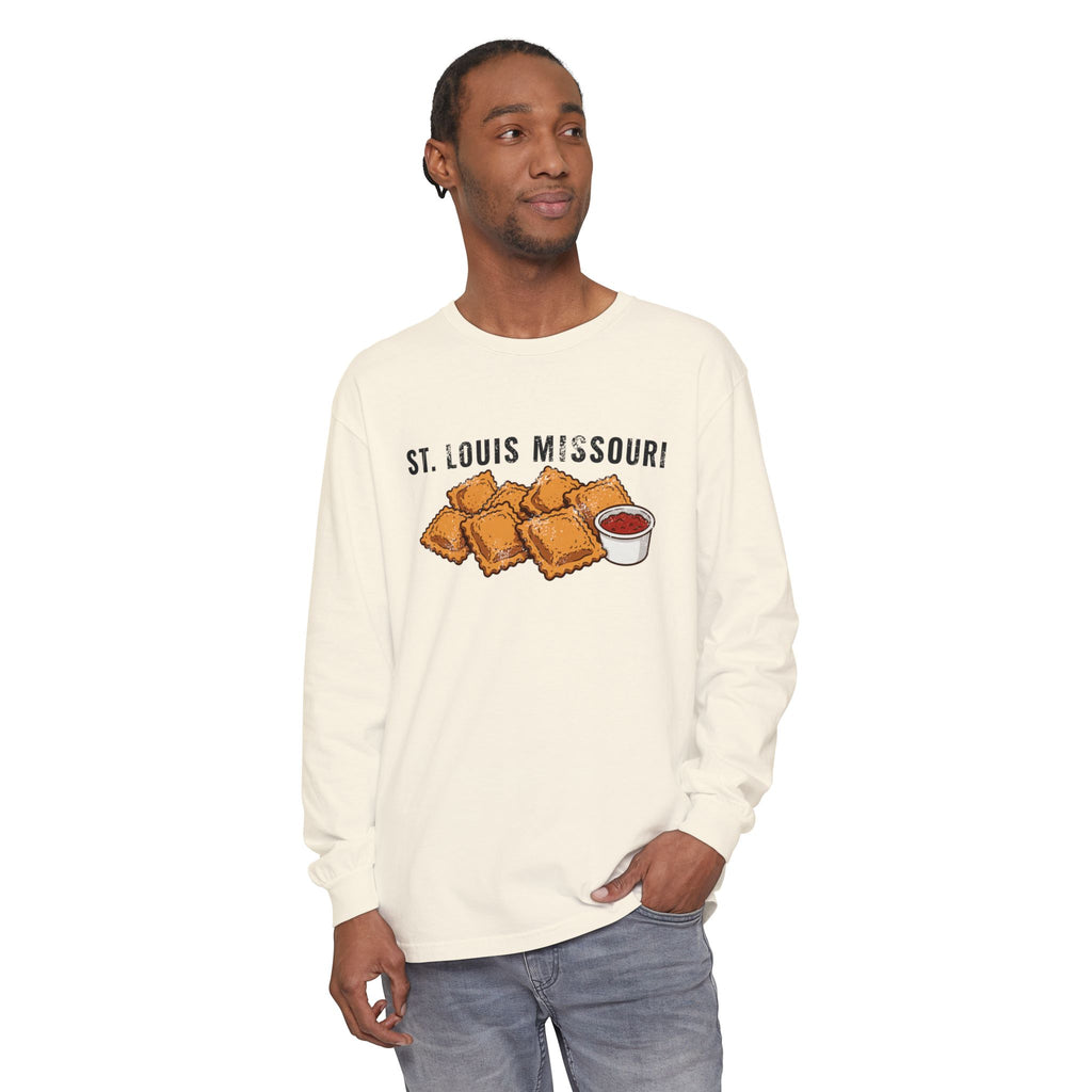 St Louis Toasted Ravioli Retro Food Illustration Long Sleeve Tee