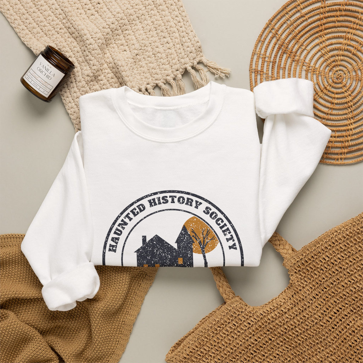 North Conway New Hampshire Haunted History Society Seal Crewneck Sweatshirt