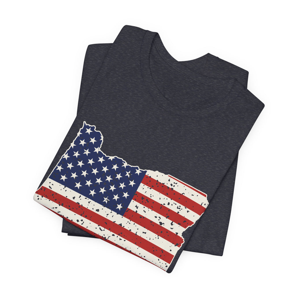 Oregon American Flag Map T-Shirt