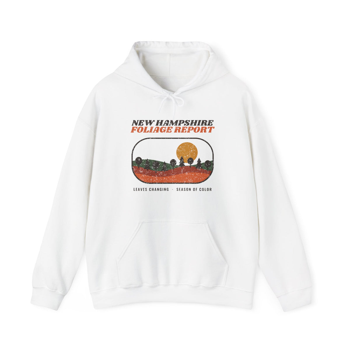 New Hampshire Foliage Report Retro Landscape Hoodie