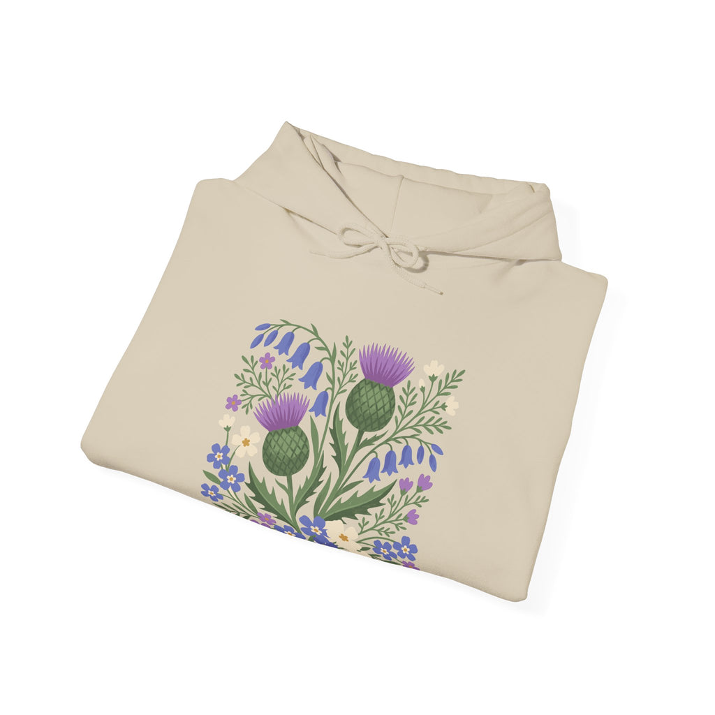 Scottish Thistle Floral Folk Art Bluebells Hoodie