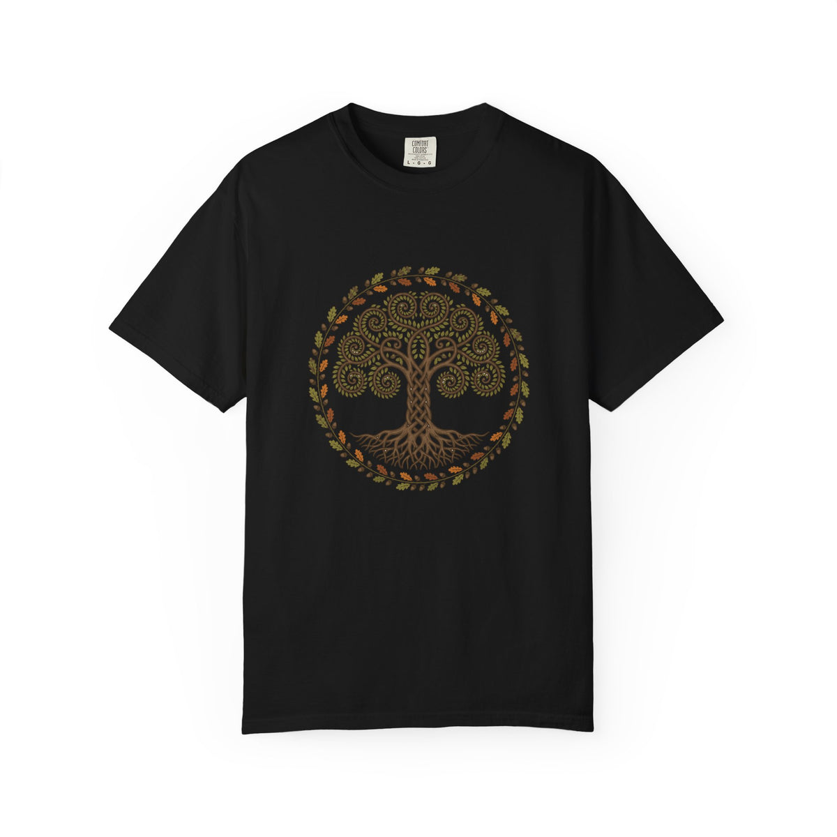 Celtic Tree of Life Autumn Oak Wreath T-Shirt