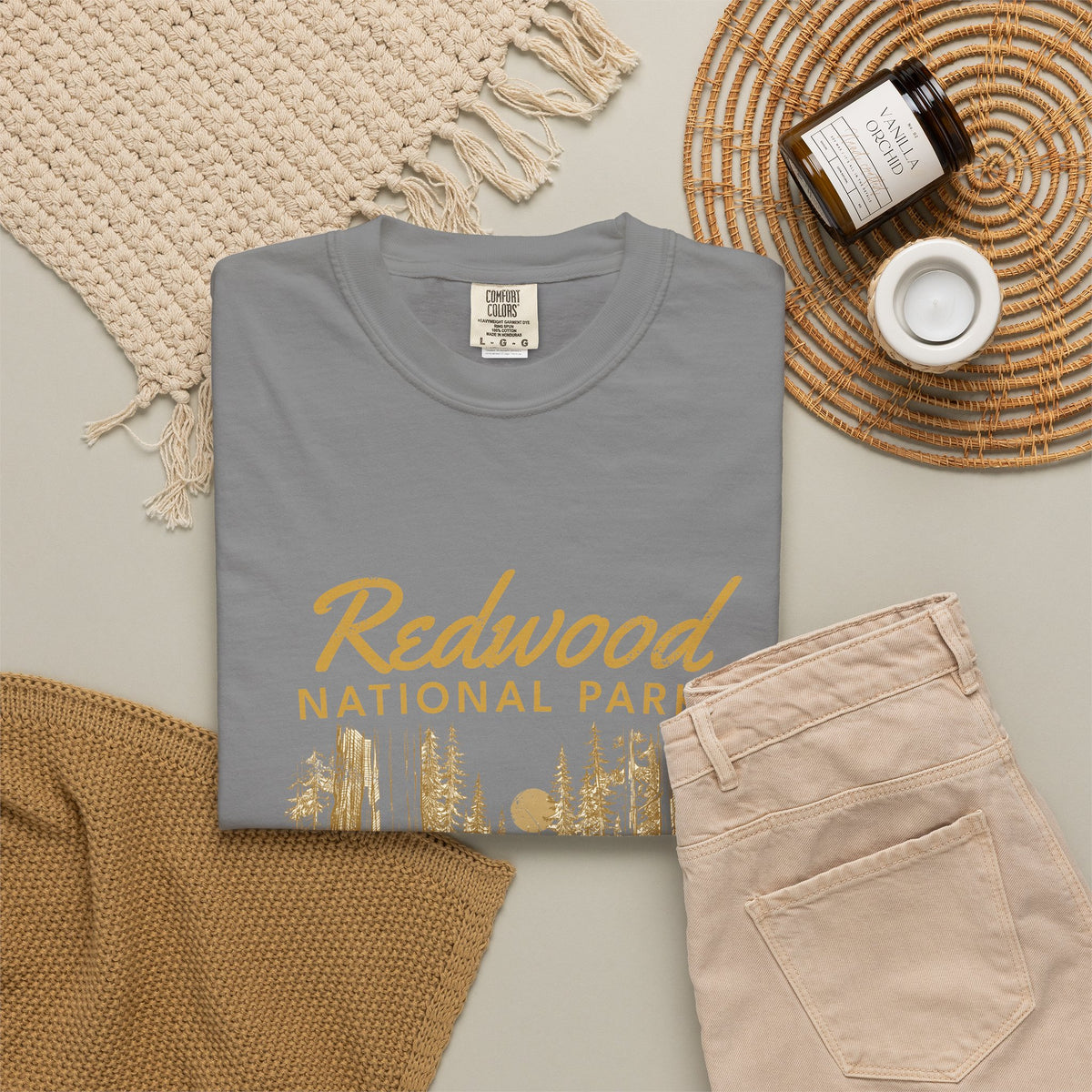 Redwood National Park Vintage Forest Sketch T-Shirt