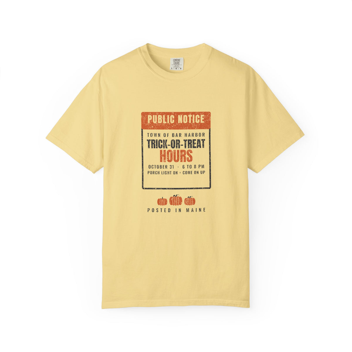 Bar Harbor Maine Trick-or-Treat Hours Notice T-Shirt