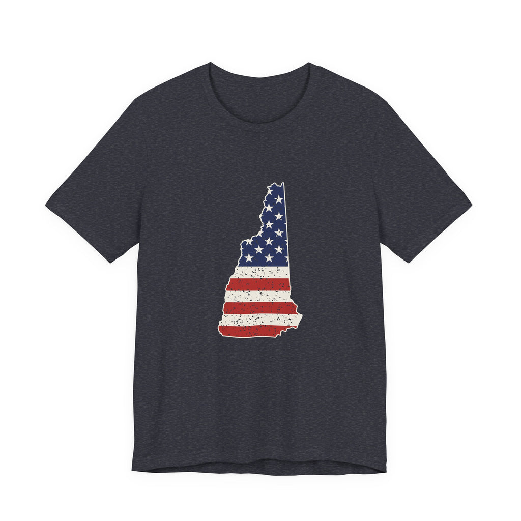 New Hampshire American Flag Map T-Shirt