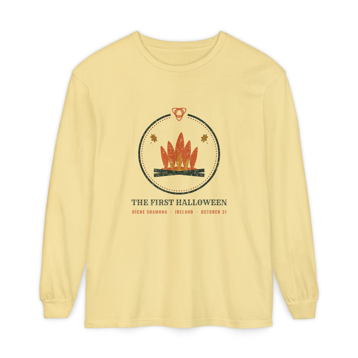 The First Halloween Oíche Shamhna Bonfire Long Sleeve Tee