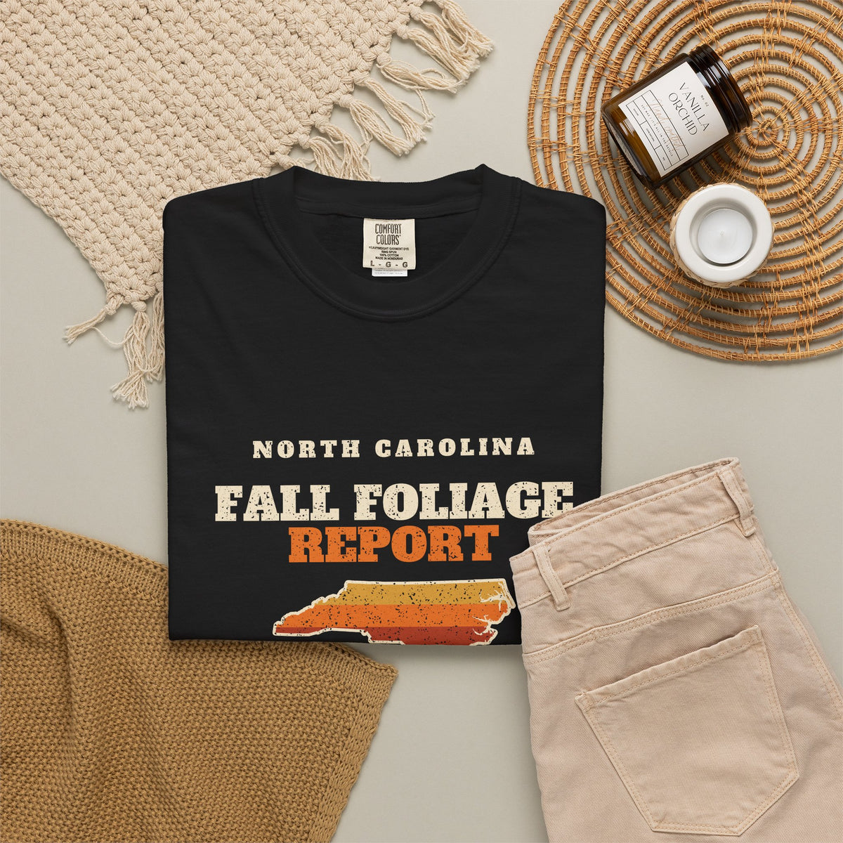 North Carolina Fall Foliage Report Map T-Shirt