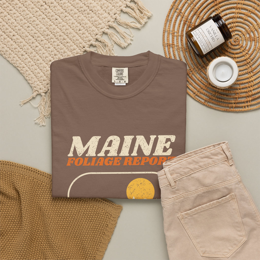 Maine Foliage Report Retro Landscape T-Shirt