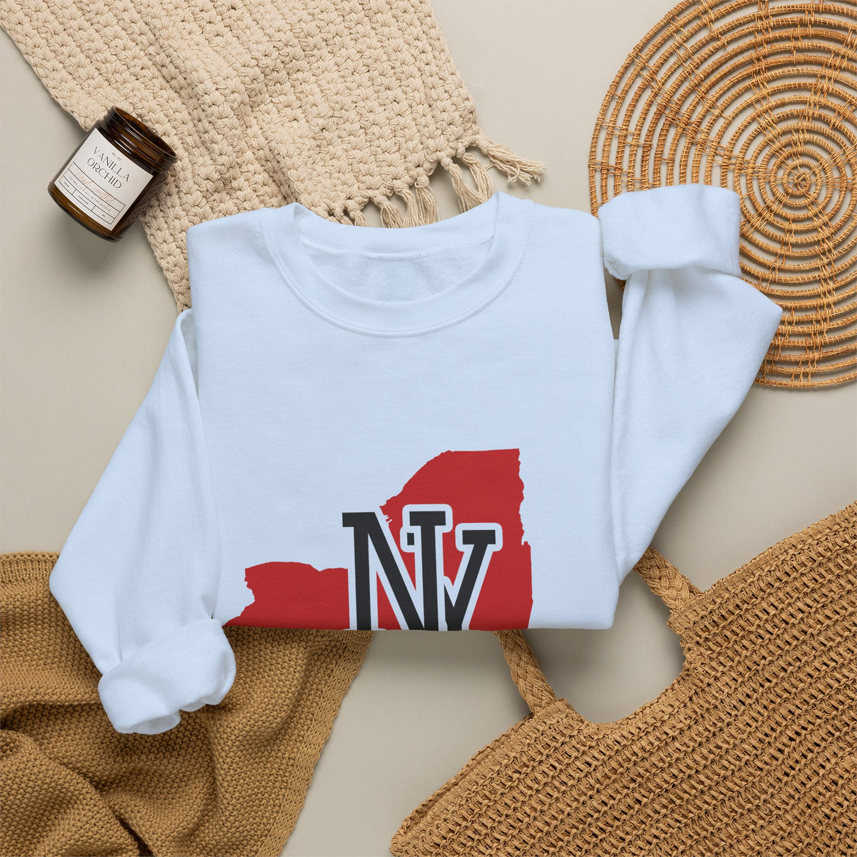 New York Varsity Monogram Map Crewneck Sweatshirt