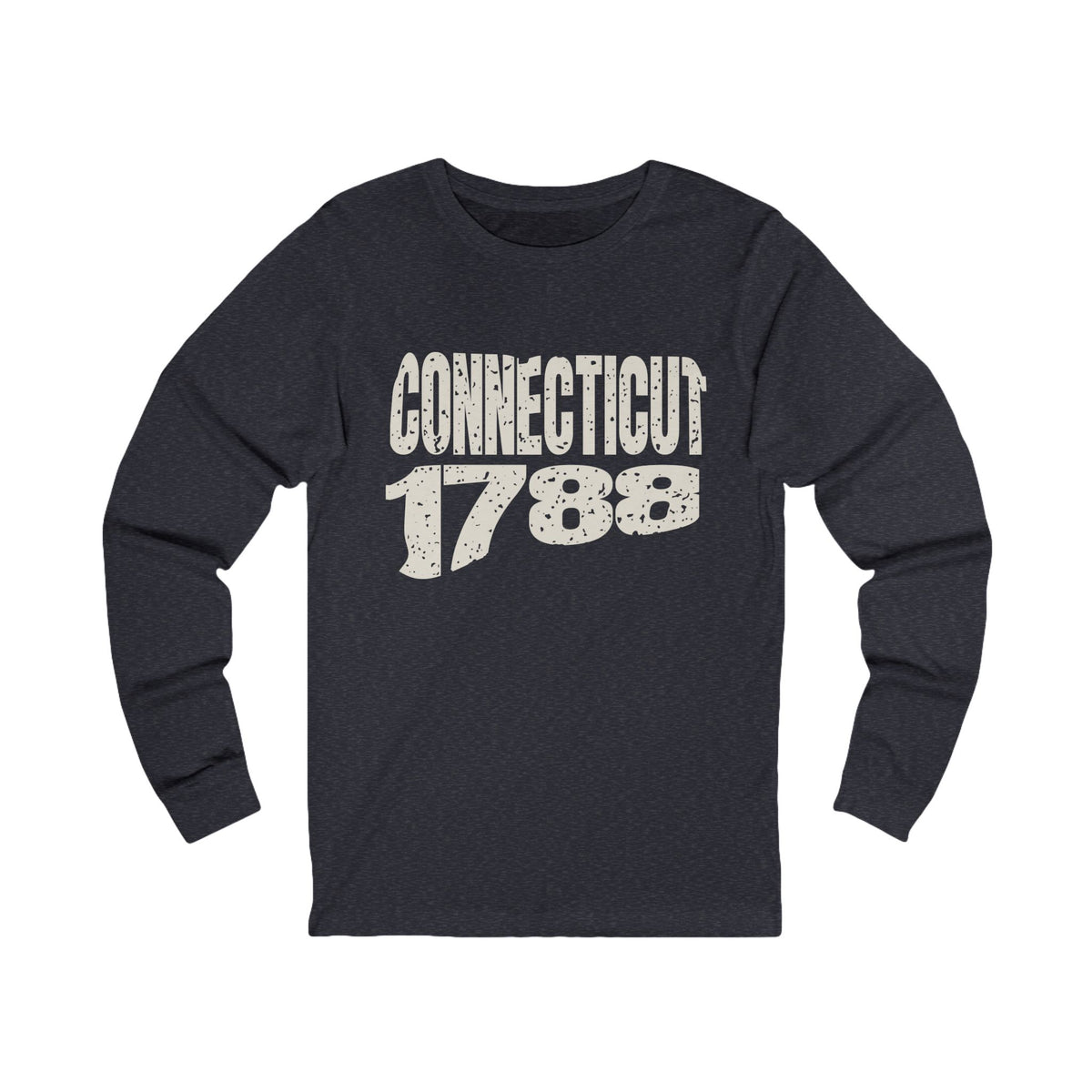 Connecticut Vintage Letters Map Long Sleeve Tee