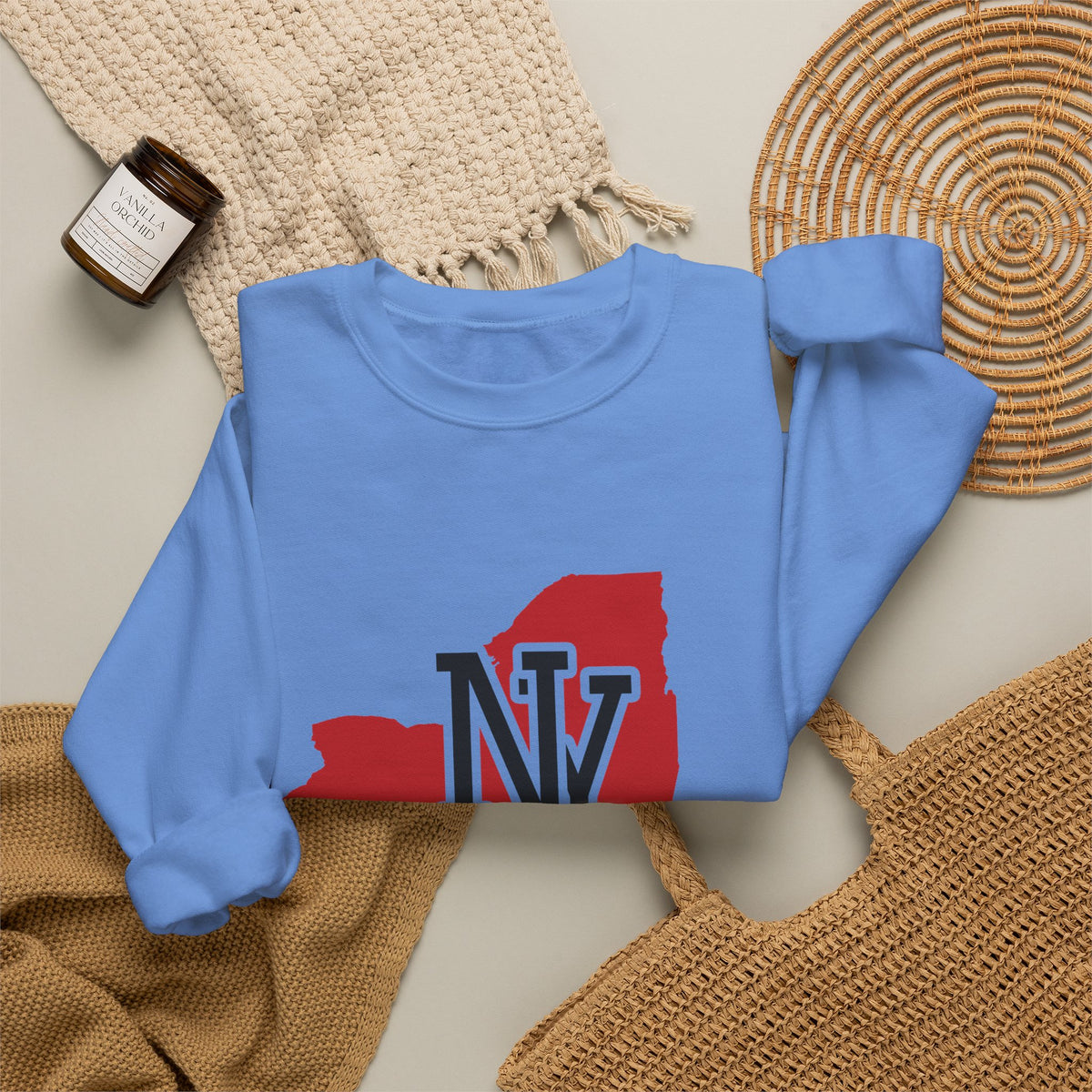 New York Varsity Monogram Map Crewneck Sweatshirt
