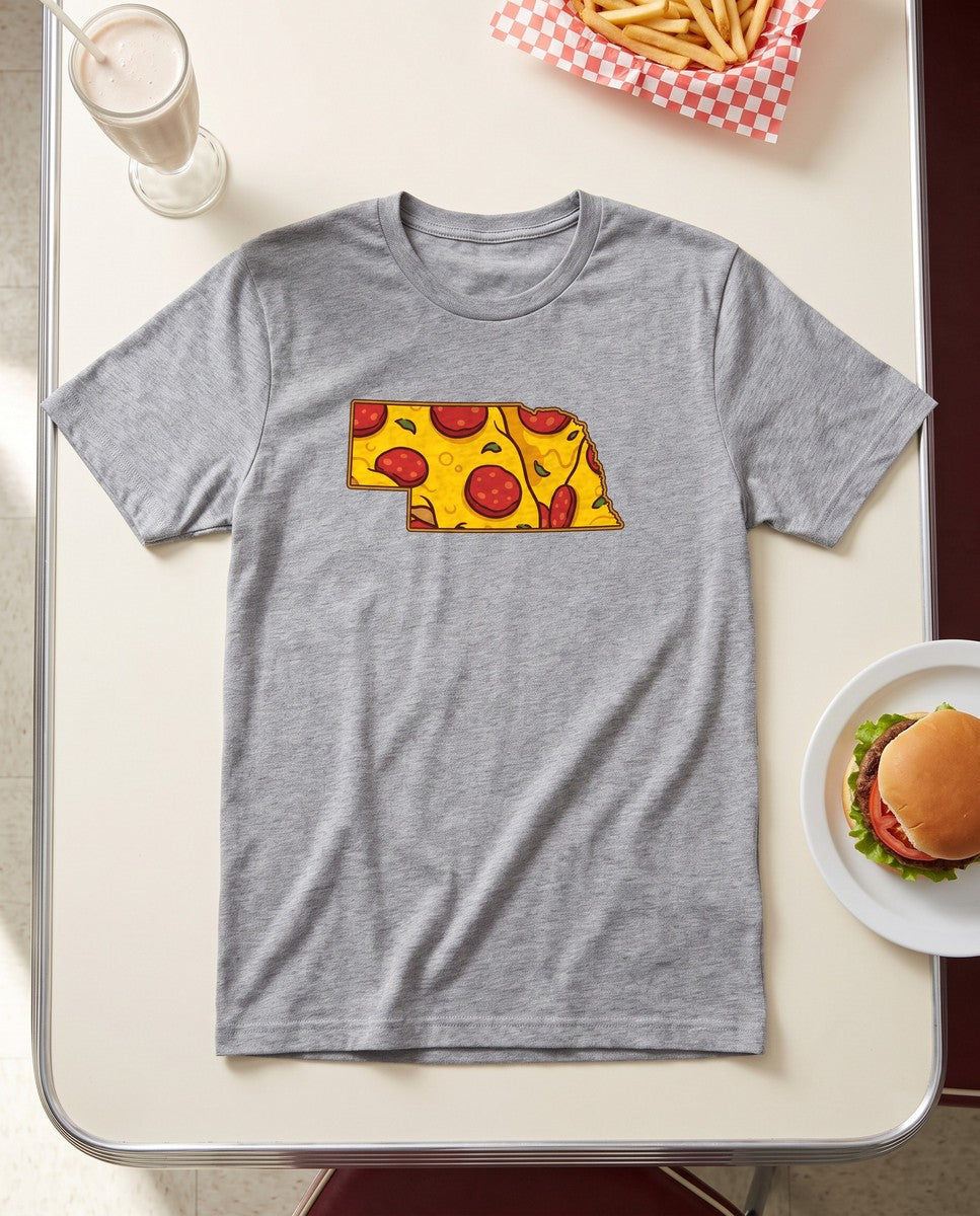 Nebraska Pizza Map T-Shirt (photo)