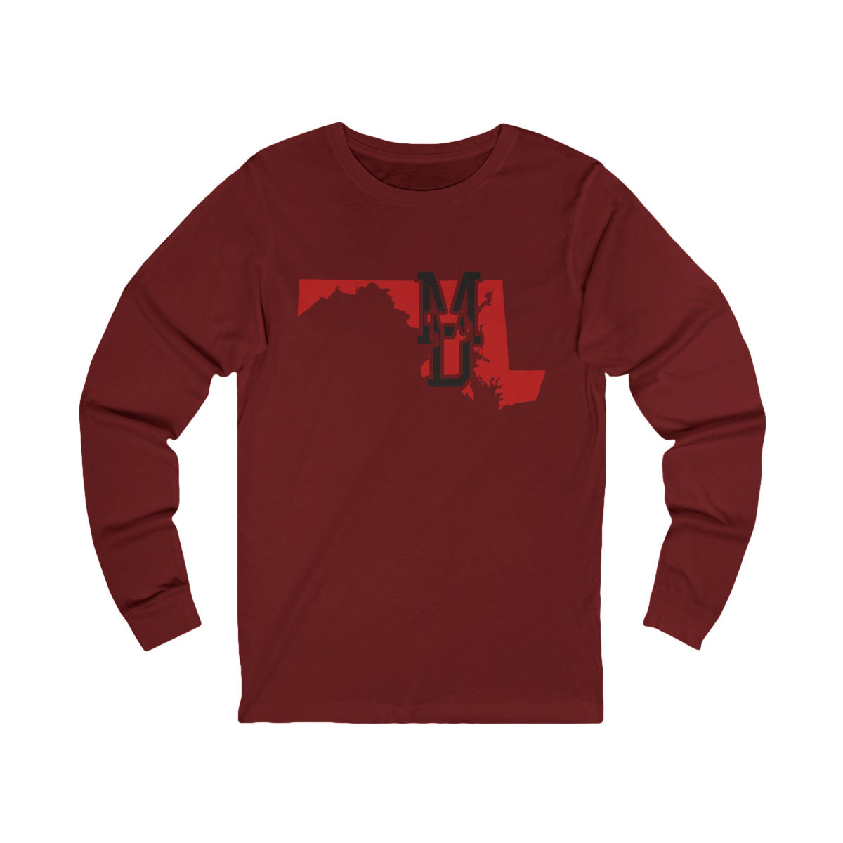 Maryland Varsity Monogram Map Long Sleeve Tee
