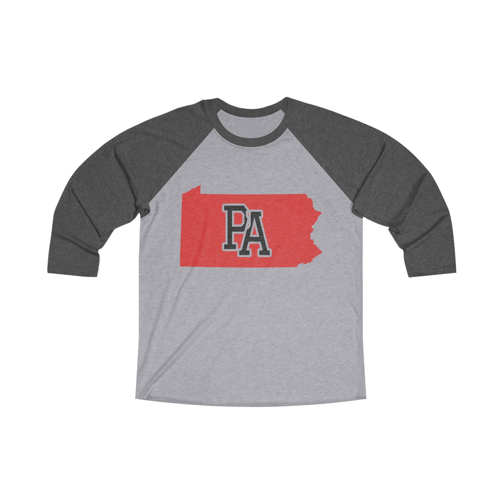 Pennsylvania Varsity Monogram Map Raglan 3/4 Sleeve Tee
